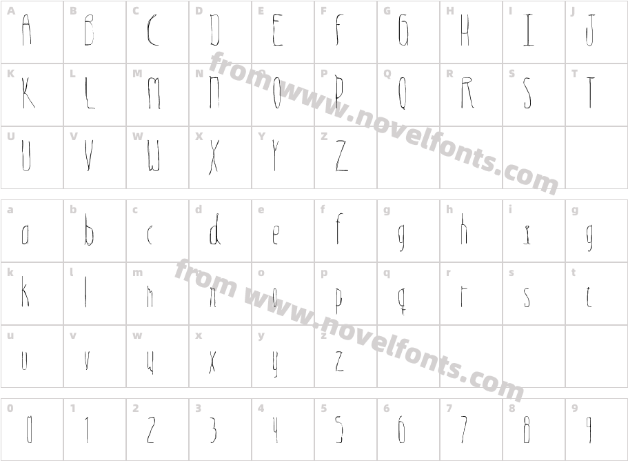 indiferenteCharacter Map