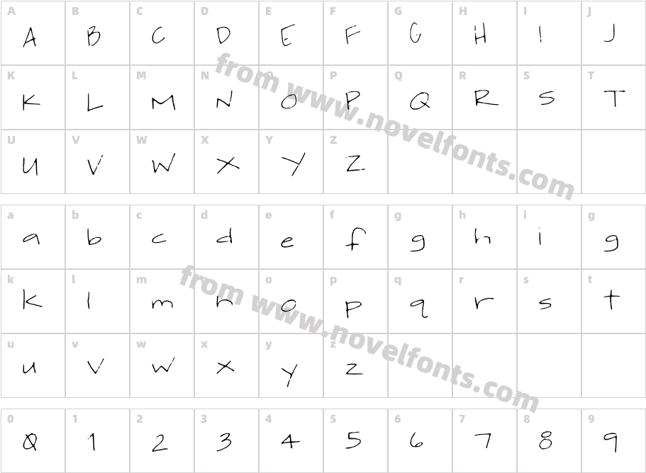 jackishandwritingCharacter Map