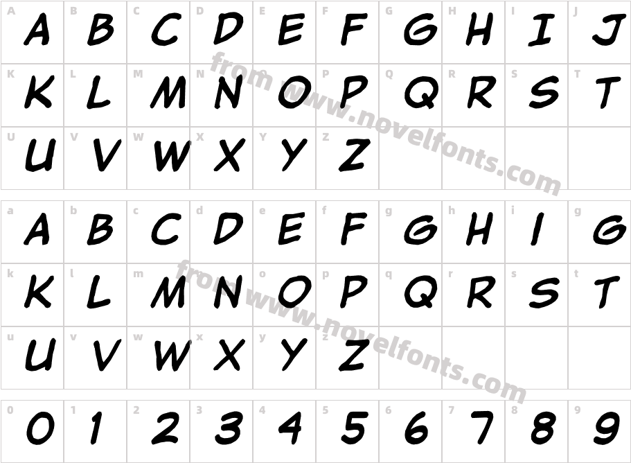 jibbajabba ExtraBold ItalicCharacter Map