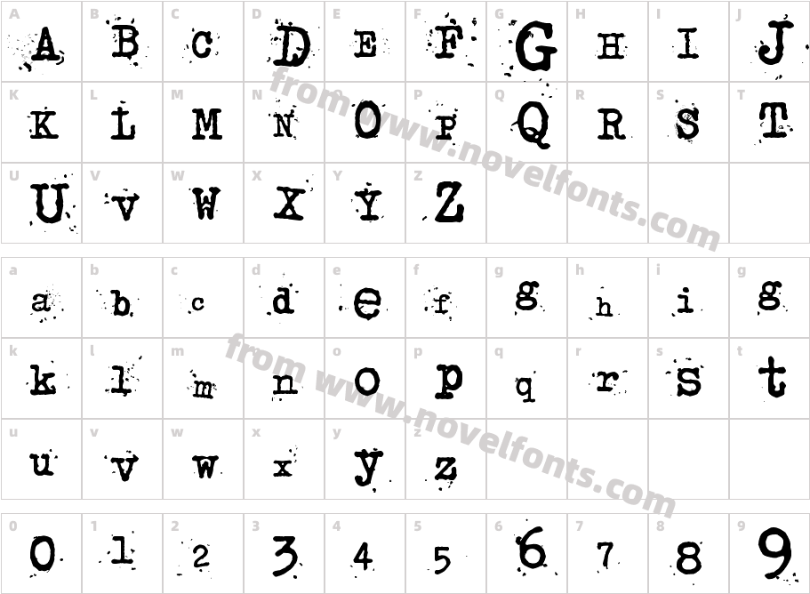 junko typewriterCharacter Map