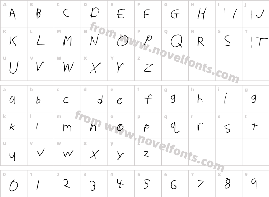 kdothollingtonshandwritingCharacter Map