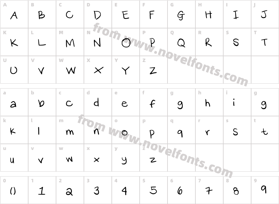 ks hand MediumCharacter Map