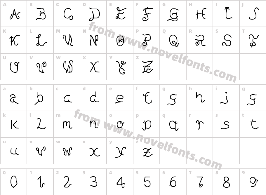 light and life Regular FontyCharacter Map