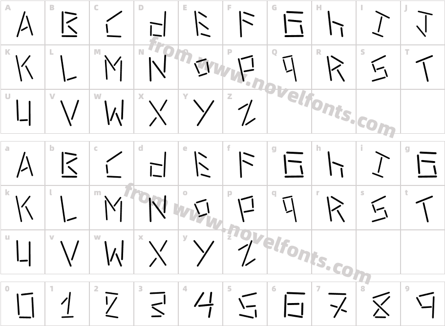 linerstencilCharacter Map