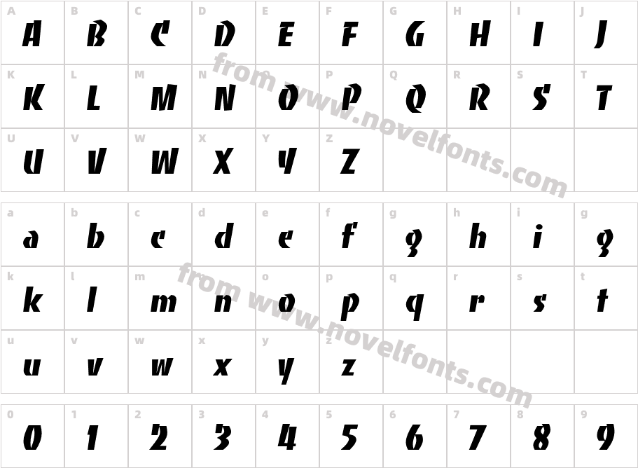 BancoITCStd-HeavyCharacter Map