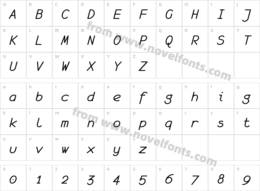 monofur italicCharacter Map