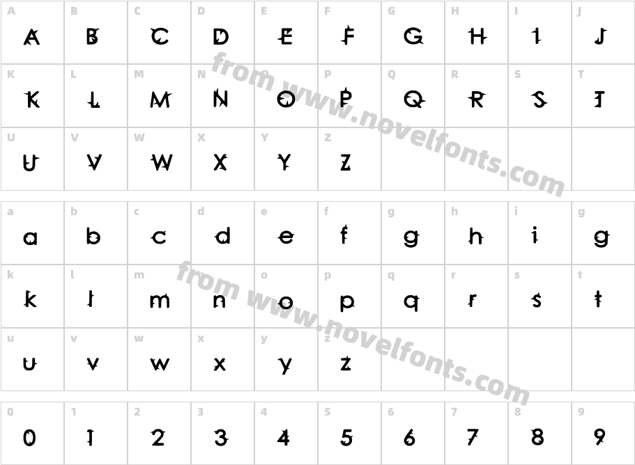 myfont MediumCharacter Map