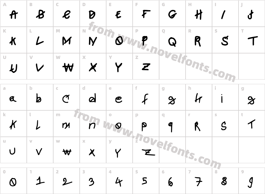 newjoshfontCharacter Map