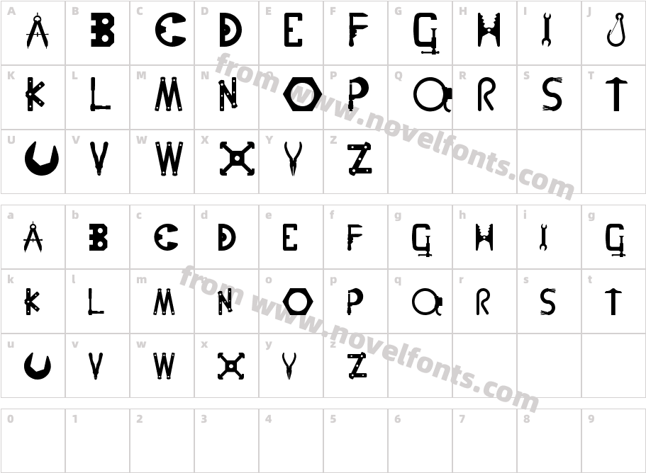 not included.Character Map