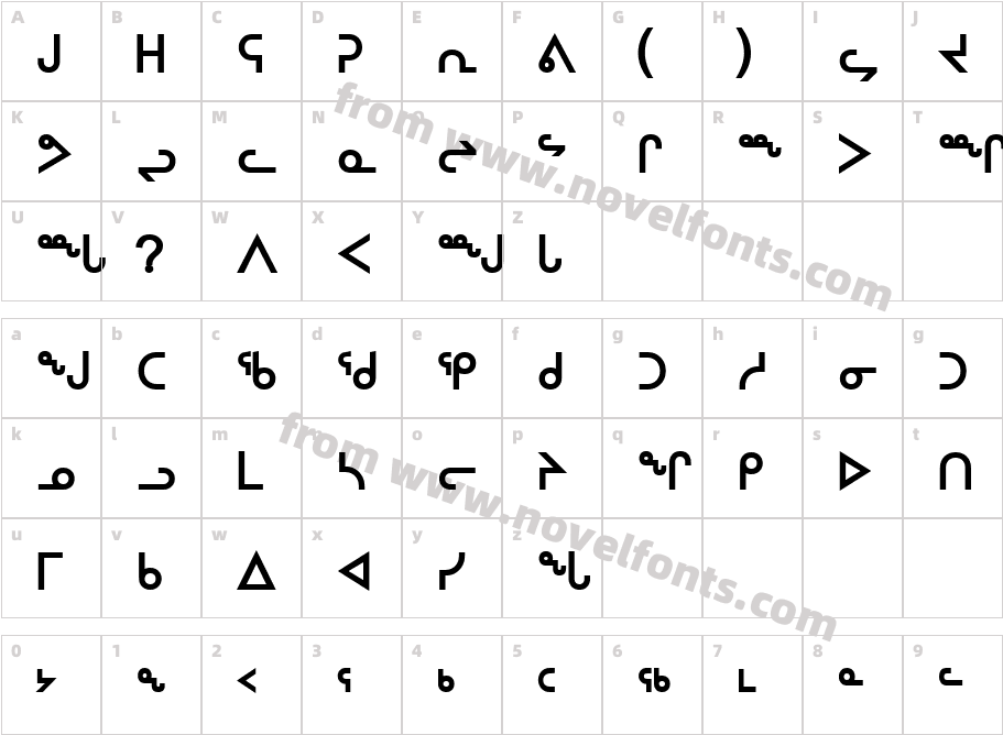 nunacomCharacter Map