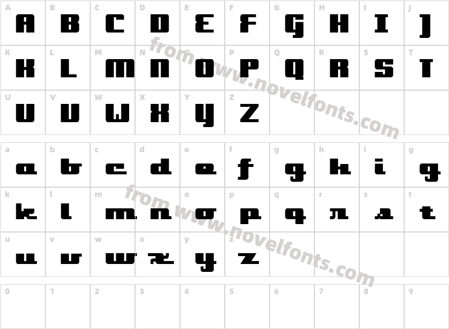 onakite BoldCharacter Map