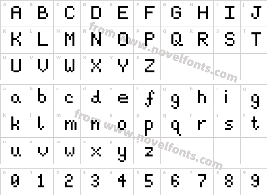 pixeljosh6Character Map