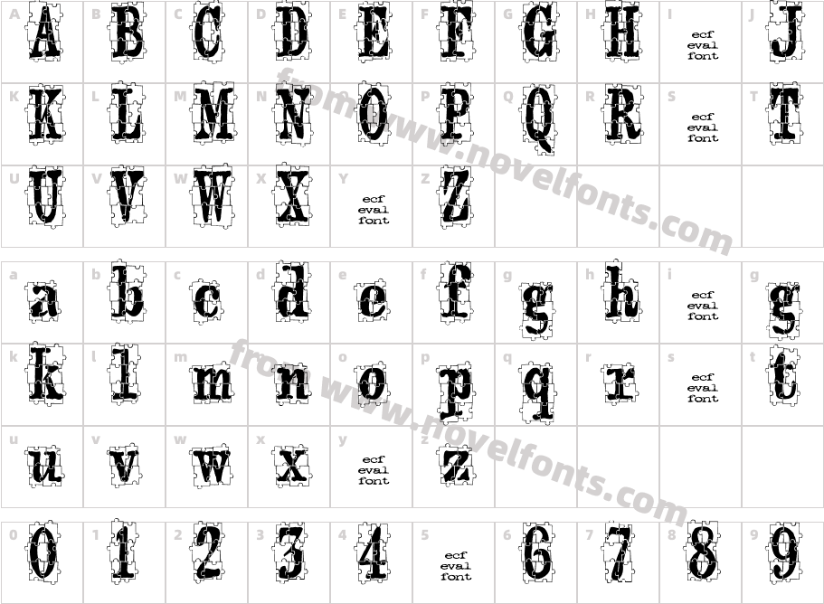 puzzleface (eval)Character Map