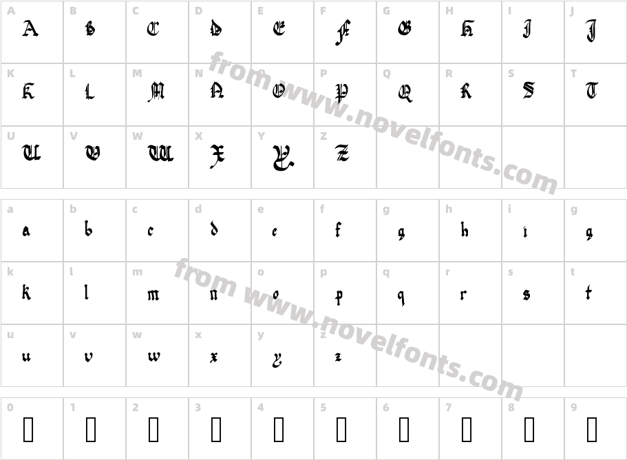 quadrata preciosaCharacter Map