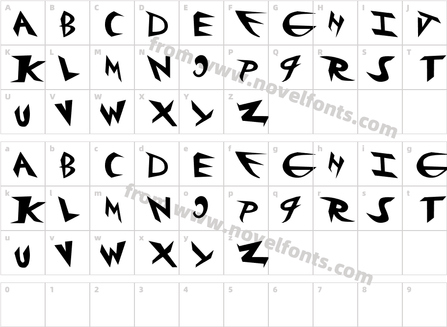 rocksterCharacter Map