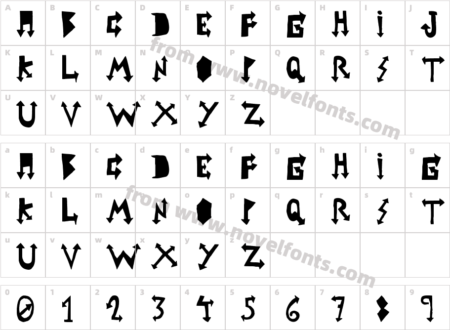 rustic heavy metalCharacter Map