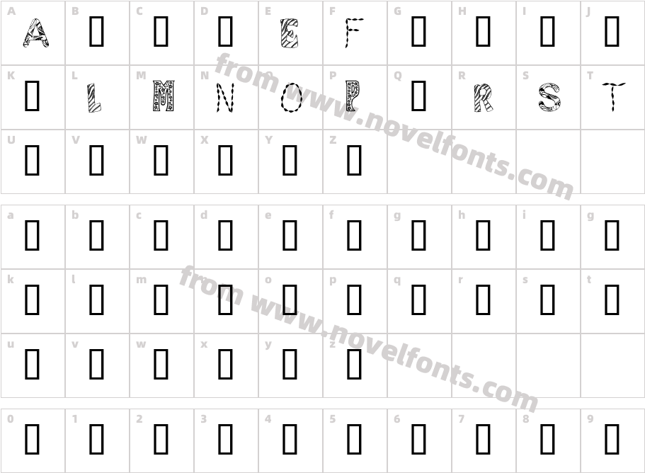 sampler number 1Character Map