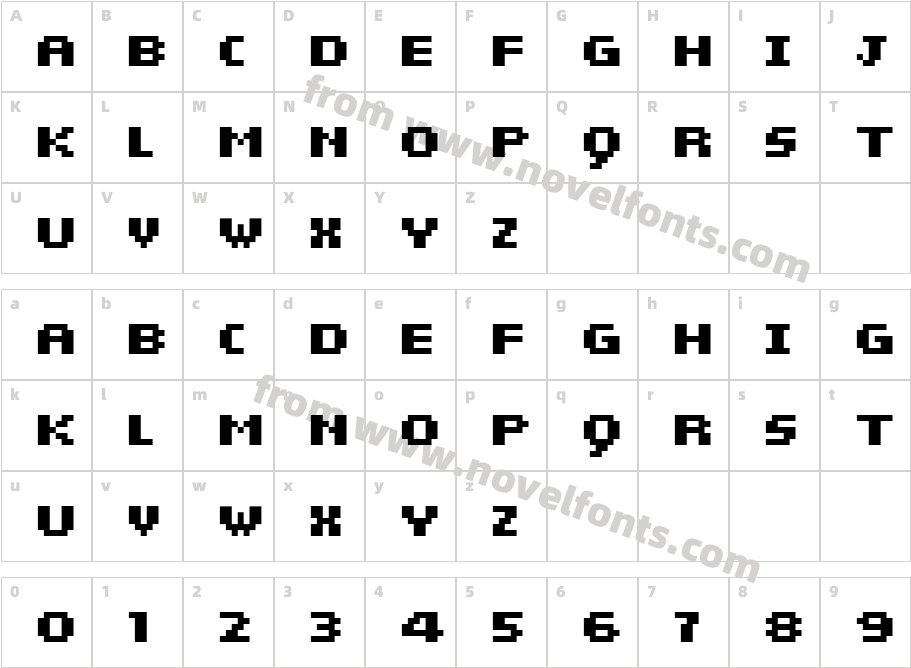 sieben BoldCharacter Map