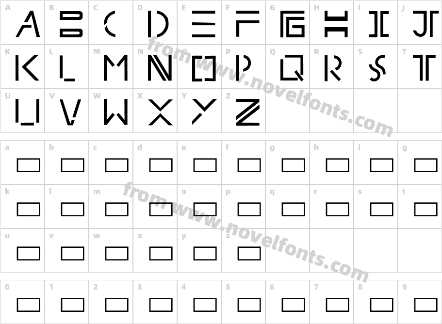 splitfontCharacter Map