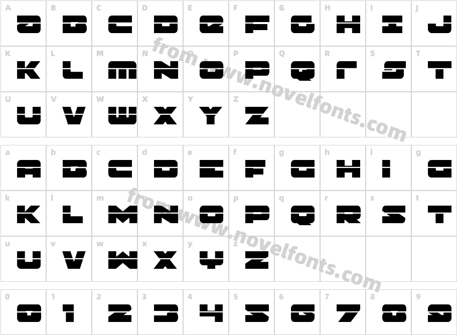 Banjin LaserCharacter Map