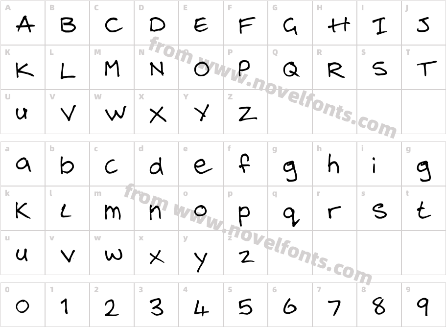 steelgohsts handwritingCharacter Map