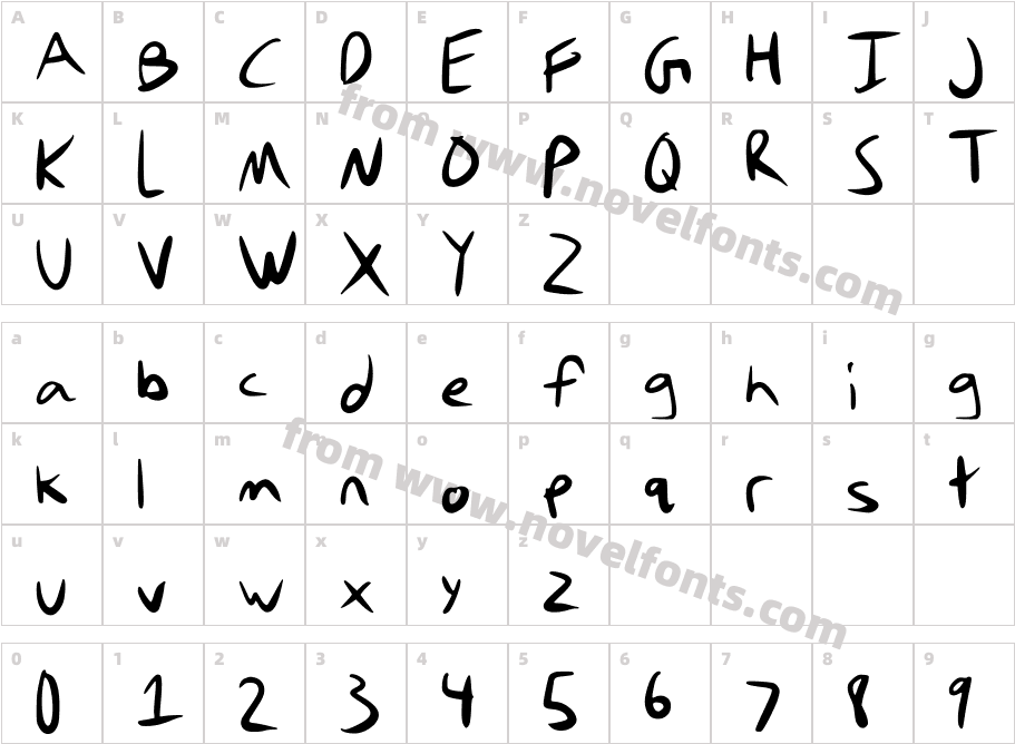 stefanieFontCharacter Map