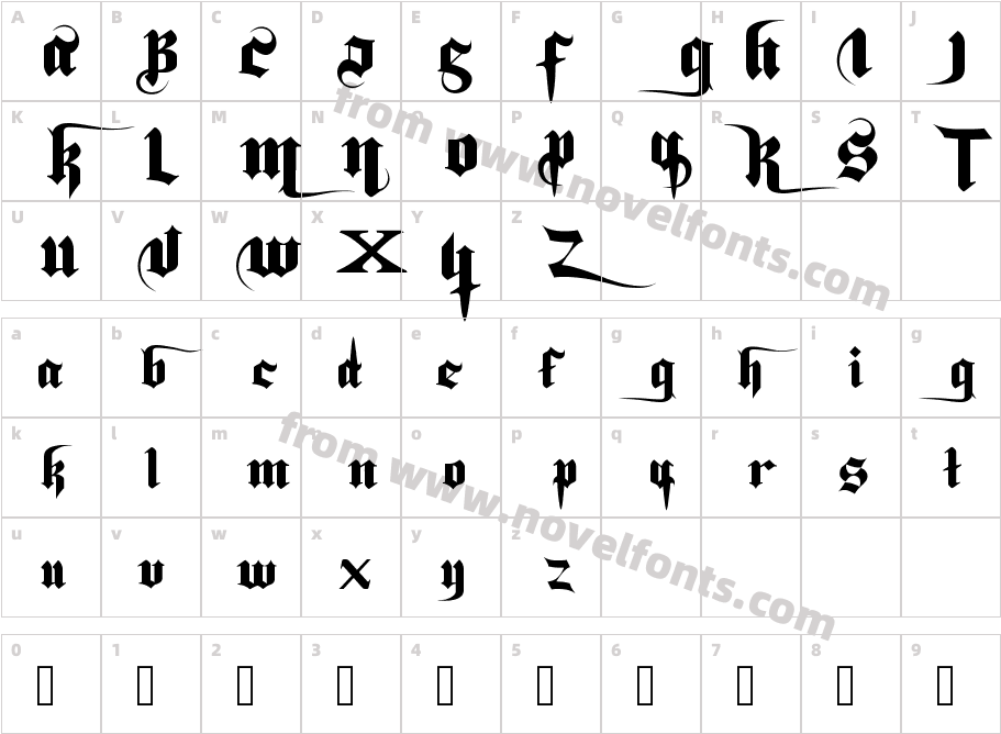 symphonicCharacter Map