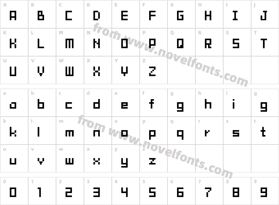 tama mini02Character Map