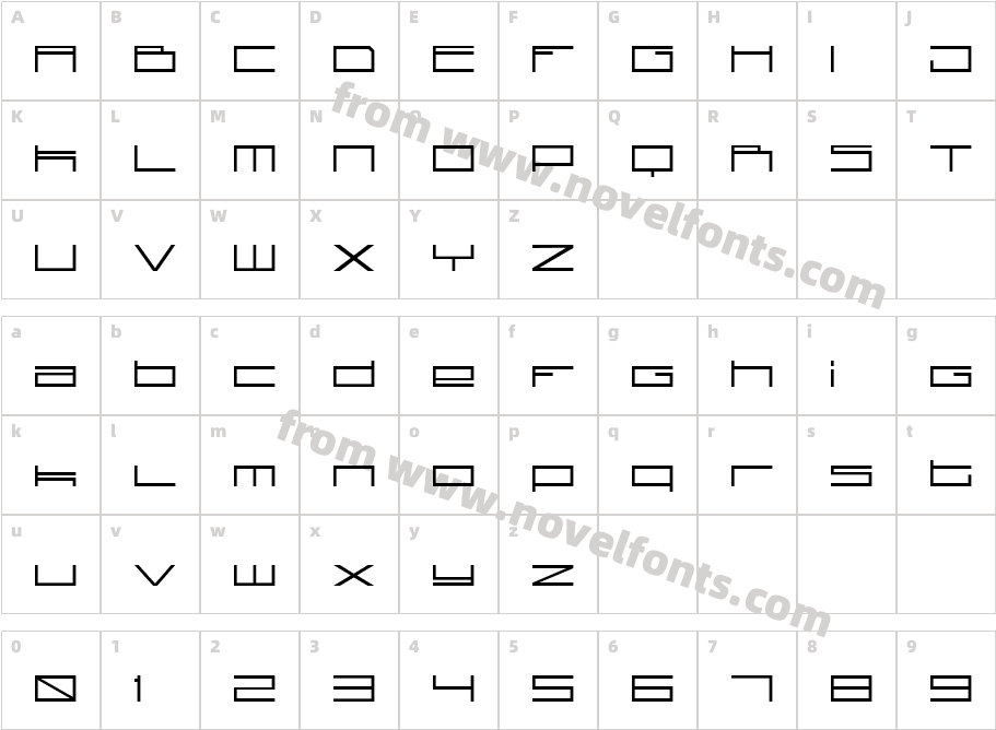 technoid oneCharacter Map