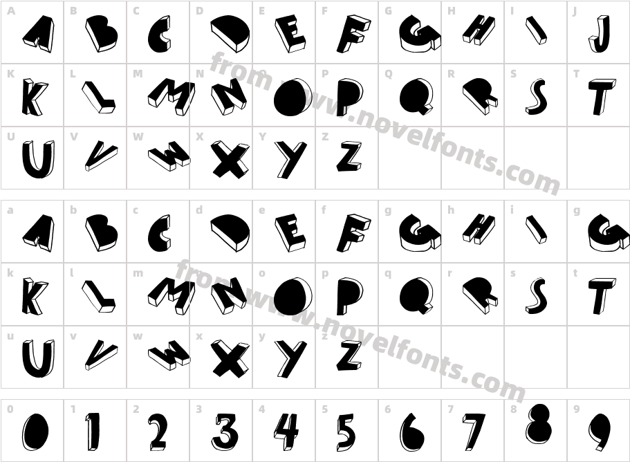 threed filledCharacter Map