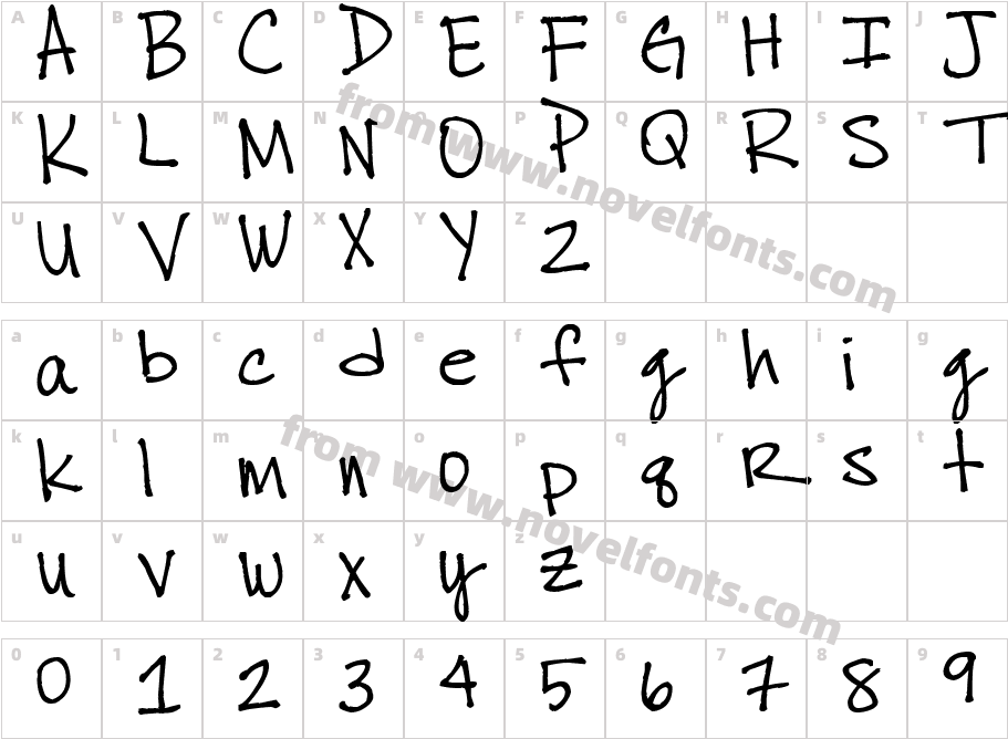 thuys chicken scratchCharacter Map