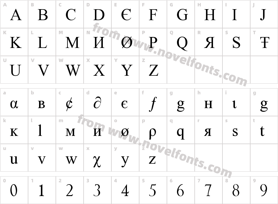 tiboo5fontCharacter Map