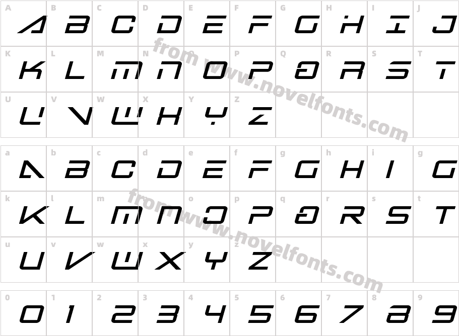 Banshee Pilot Black ItalicCharacter Map