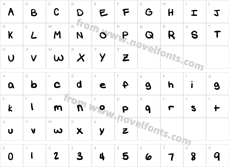 uglyhandwritingCharacter Map