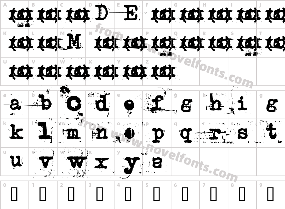 uncletypewriterCharacter Map