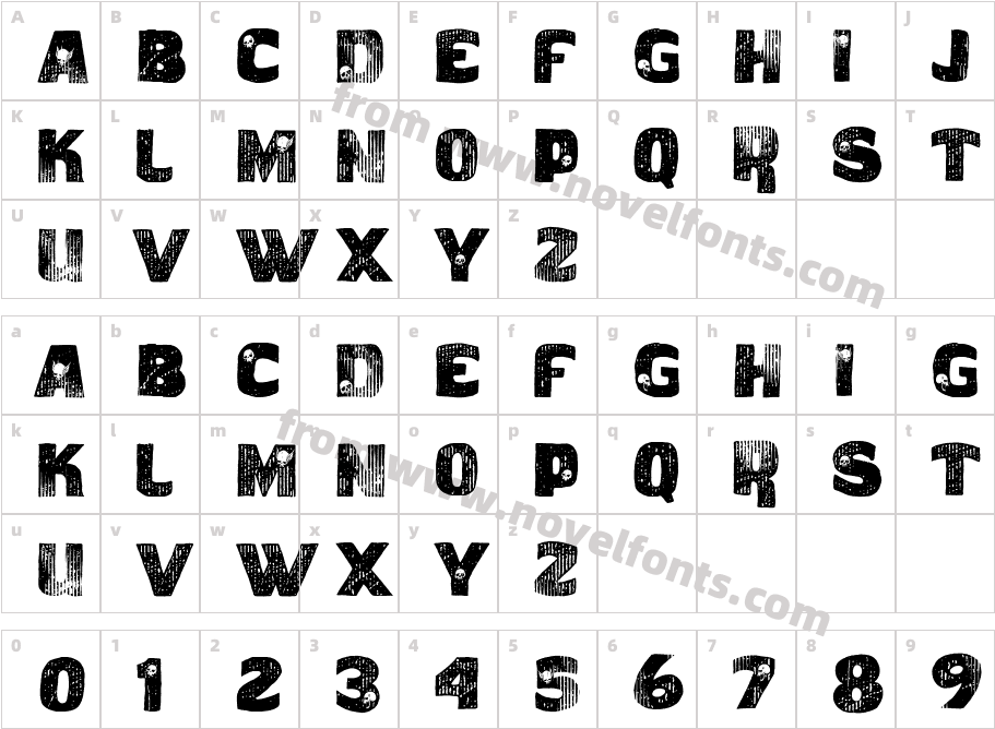 vtks caveiradaCharacter Map