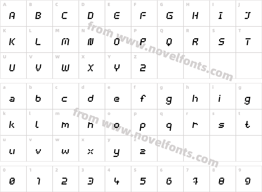 webpixelbitmap Medium ItalicCharacter Map