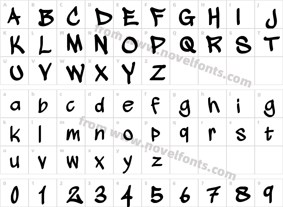 wickhop handwritingCharacter Map