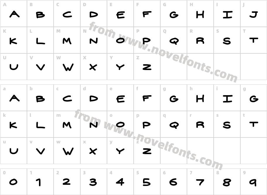 widehandCharacter Map