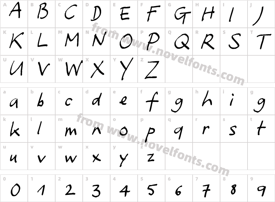 yafontCharacter Map