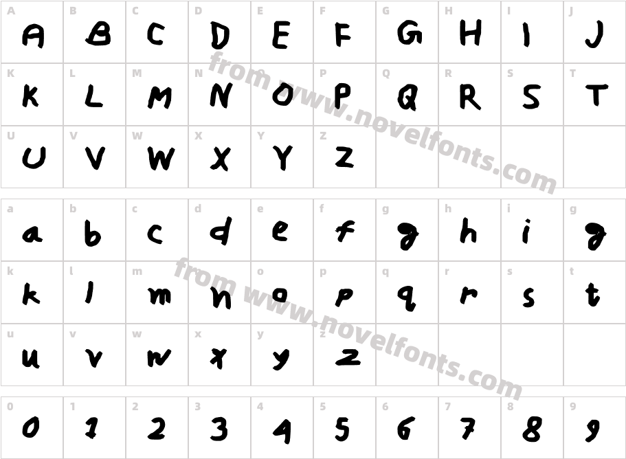 ziaHWCharacter Map