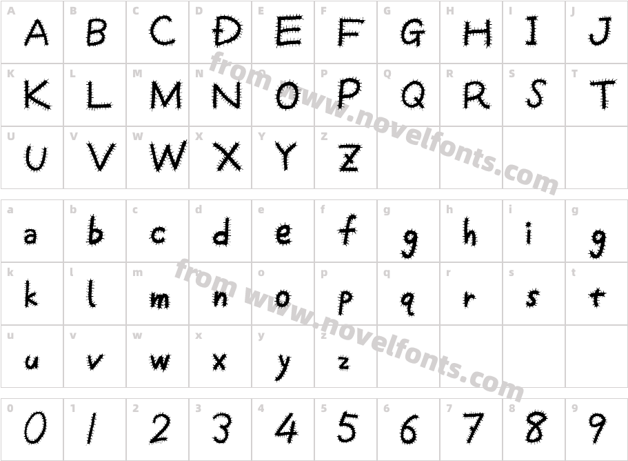 毛虫Character Map