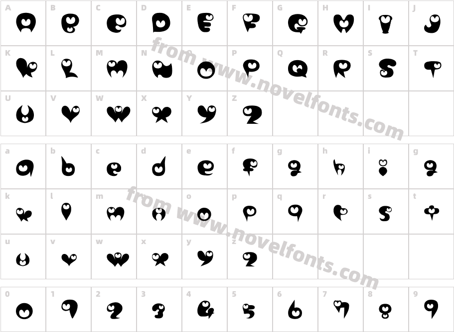 裏にょろりCharacter Map