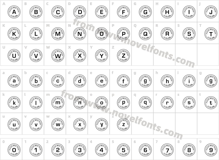 101! Fonted in the USACharacter Map