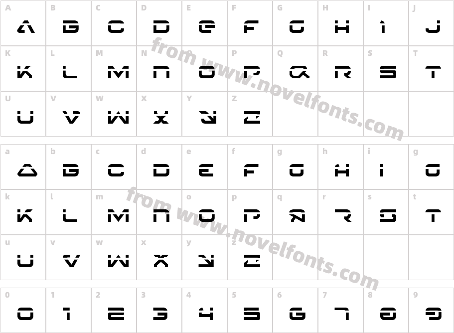 4114 Blaster LaserCharacter Map