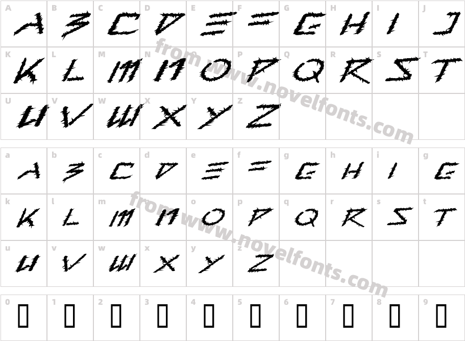 Barbed TypeCharacter Map