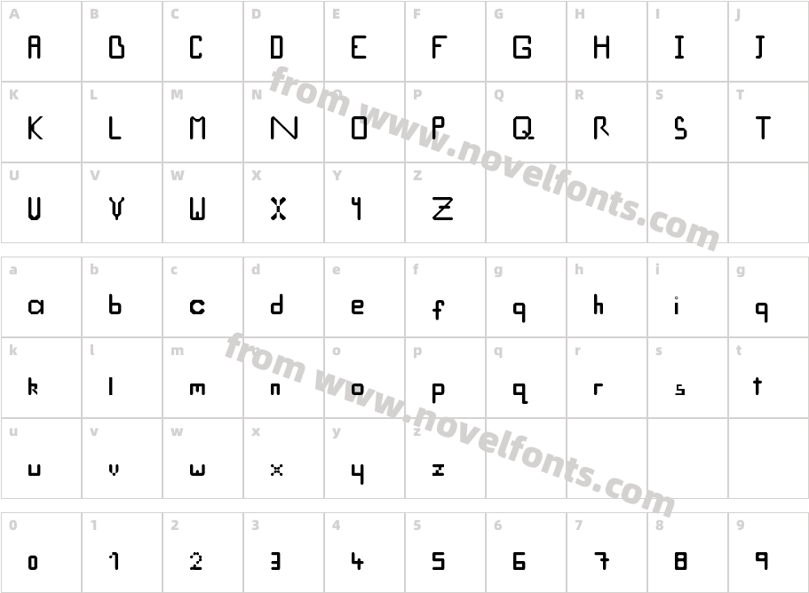 A Block Handwriting RegularCharacter Map