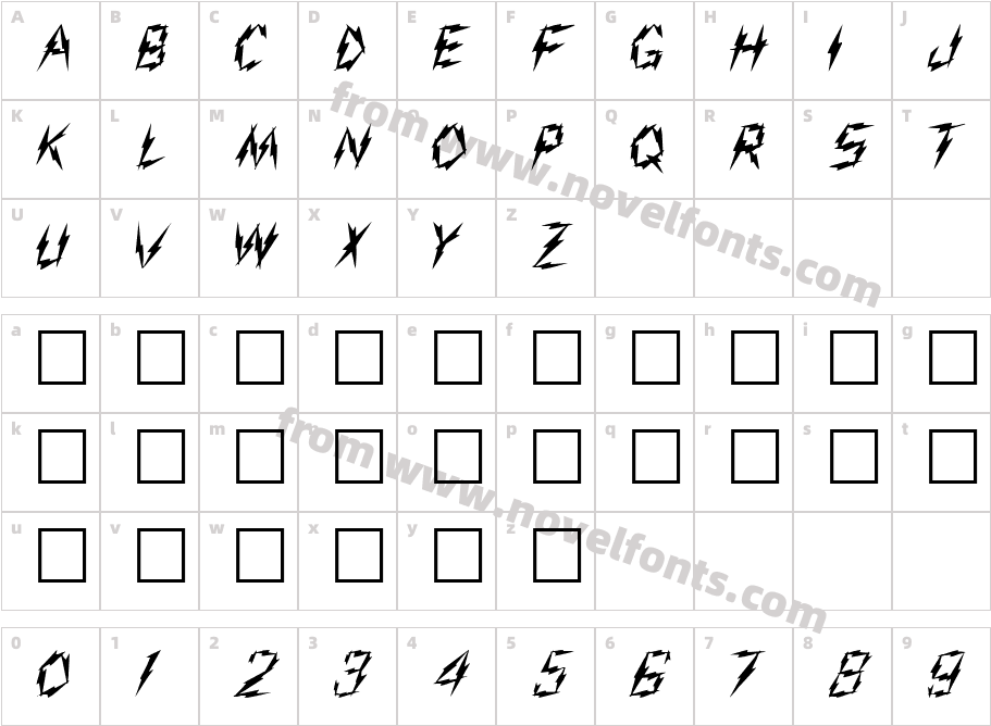 ADMIRAL RegularCharacter Map