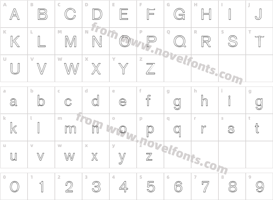 AG Old Face OutlineCharacter Map