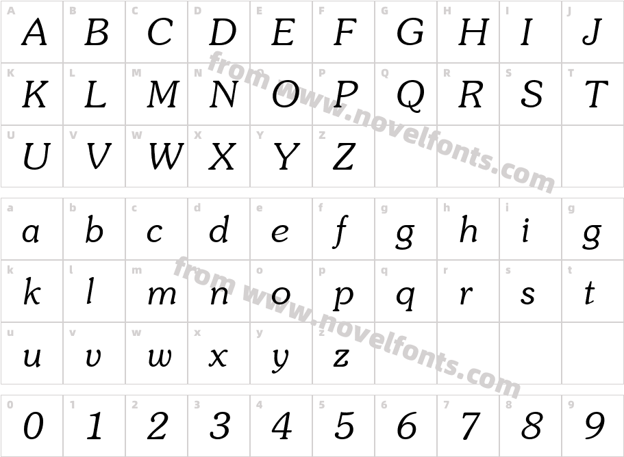 AG Sou Cyrillic ItalicCharacter Map